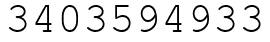 Число 3403594933.