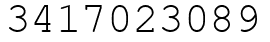 Число 3417023089.