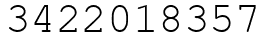 Число 3422018357.