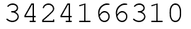 Число 3424166310.