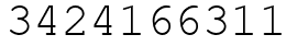 Число 3424166311.
