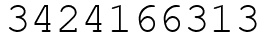 Число 3424166313.