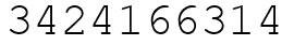 Число 3424166314.