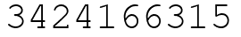 Число 3424166315.