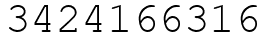 Число 3424166316.