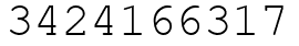 Число 3424166317.