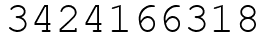 Число 3424166318.