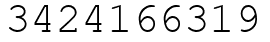 Число 3424166319.