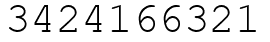 Число 3424166321.
