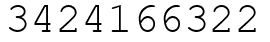 Число 3424166322.