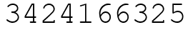 Число 3424166325.