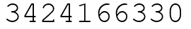 Число 3424166330.