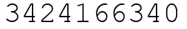 Число 3424166340.