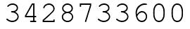 Число 3428733600.