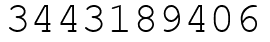 Число 3443189406.