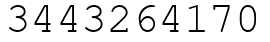 Число 3443264170.