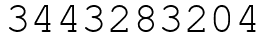 Число 3443283204.