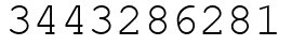 Число 3443286281.