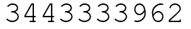 Число 3443333962.
