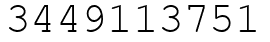 Число 3449113751.