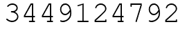 Число 3449124792.