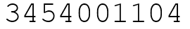 Число 3454001104.