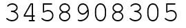 Число 3458908305.