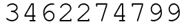 Число 3462274799.