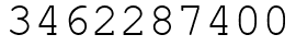 Число 3462287400.