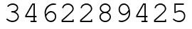 Число 3462289425.