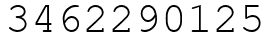 Число 3462290125.