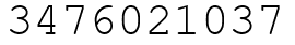 Число 3476021037.