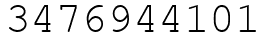 Число 3476944101.