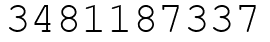 Число 3481187337.