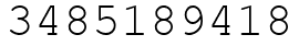 Число 3485189418.