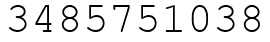 Число 3485751038.