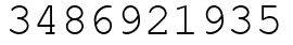 Число 3486921935.