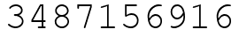 Число 3487156916.