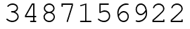 Число 3487156922.