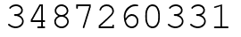Число 3487260331.