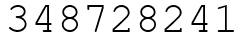 Число 348728241.