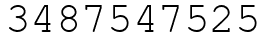 Число 3487547525.
