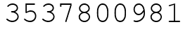 Число 3537800981.
