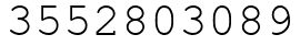 Число 3552803089.