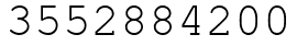 Число 3552884200.