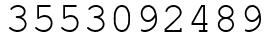 Число 3553092489.