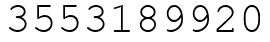 Число 3553189920.