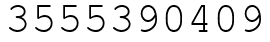 Число 3555390409.