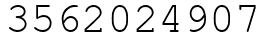 Число 3562024907.