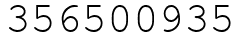Число 356500935.